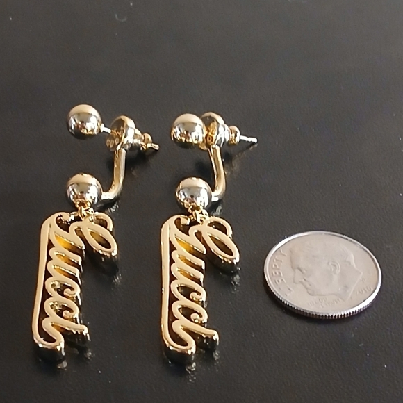 Authentic Vintage Gucci Logo Drop Earrings - Picture 4 of 8